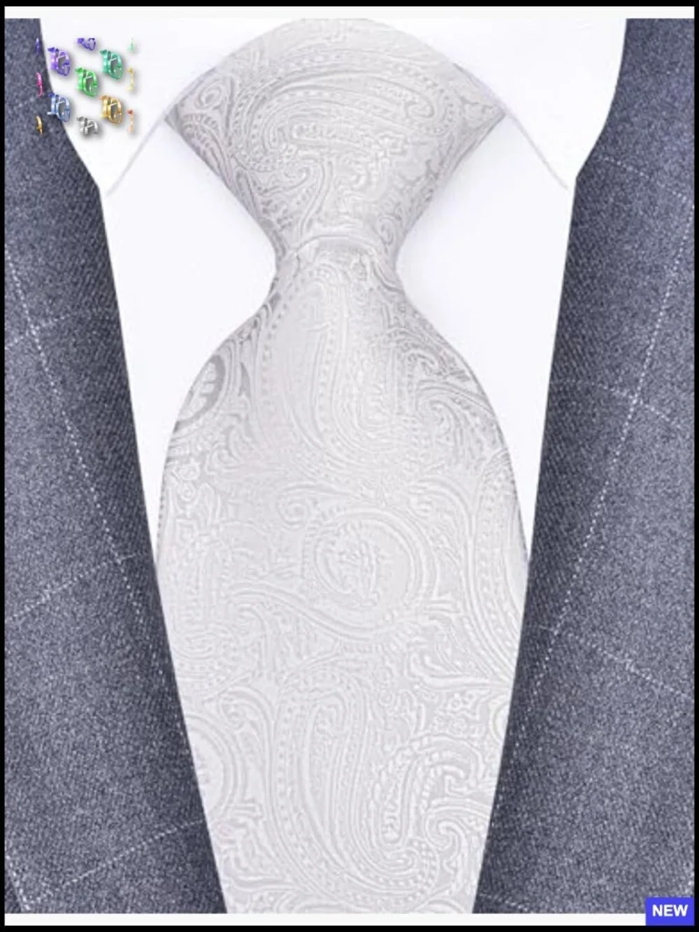 Silk Blend Jacquard Necktie Classic Formal Elegant Wedding Kipper Tie